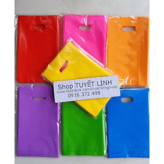 Combo 50 xấp túi màu trơn pe 12x20cm