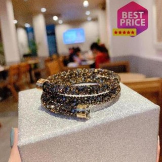 [ma209] [Chính Hãng] Vòng Tay Swarovski Crystaldust Màu Vàng Đen-Size S