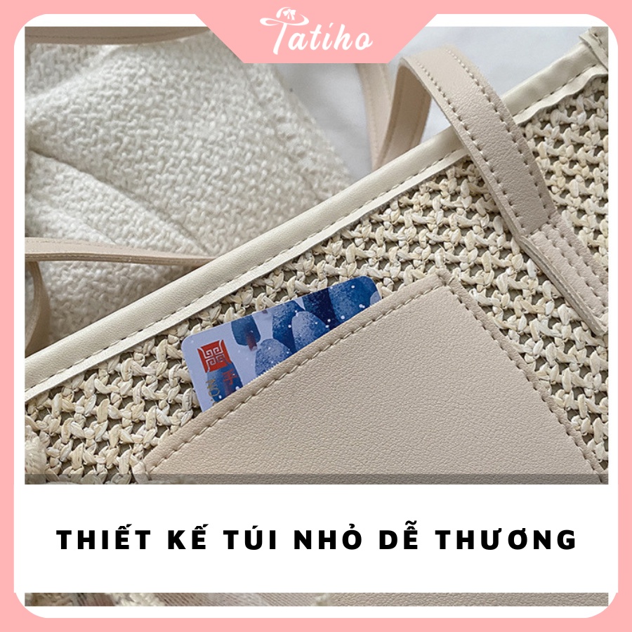 Túi Kẹp Nách (Túi Xách Nữ) Đẹp Thiết Kế Thời Trang Trẻ Trung Công Sở Chất Liệu Cói - Tatiho - Mã TUI61