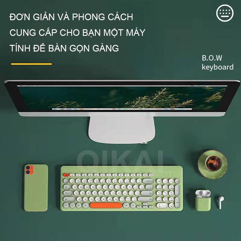 Bộ bàn phím + chuột không dây Logitech cỡ nhỏ dễ thương có đầu cắm USB ngoài dùng cho máy tính và laptop