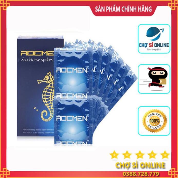 bao cao su cao cấp Rocmen cá ngựa tăng khoái cảm hộp 10 chiếc - giá sỉ tốt nhất xịn