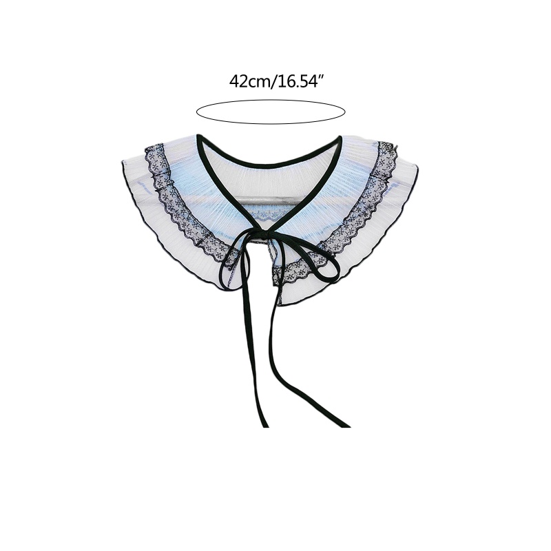 Khăn Choàng Cổ Lưới Xếp Nếp Nhăn Màu Sắc Tương Phản Ngọt Ngào Cho Nữ