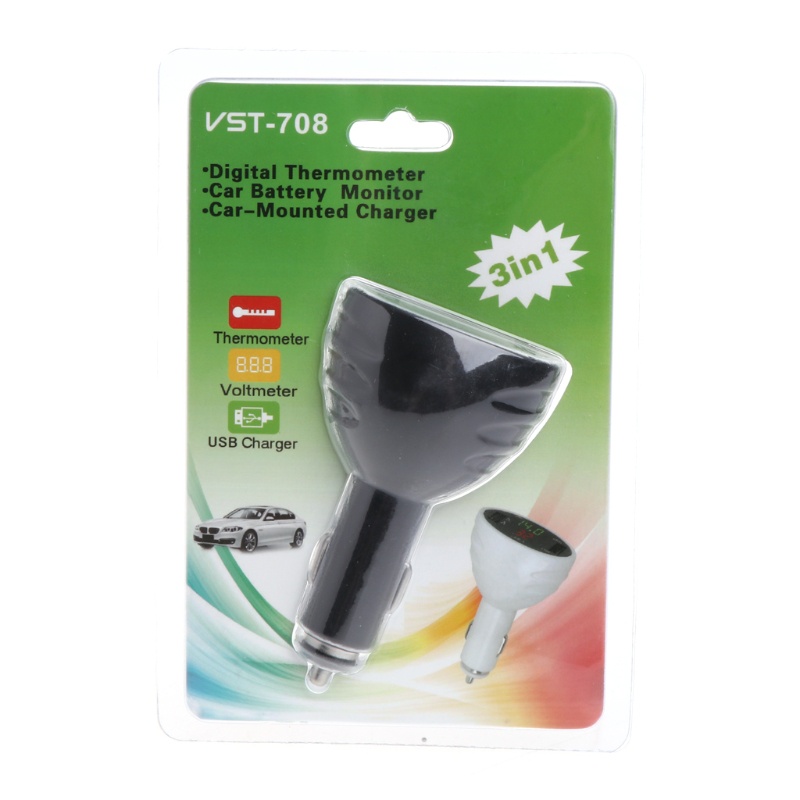 Vôn Kế LED 2 Cổng USB Đa Năng Cho Xe Hơi / Xe Tải / Tàu Thuyền