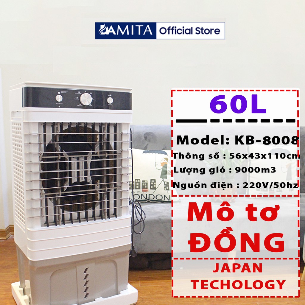 Quạt Hơi Nước Điều hòa  nhật bản DAMITA 40l 50l 60l hơi nước MÔ TƠ ĐỒNG hàng cao cấp ảnh thật giao trong ngày tại hà nội | BigBuy360 - bigbuy360.vn