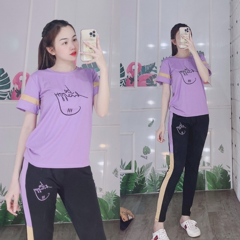 Bigsize Sét đồ nữ đồ bộ mặc nhà đẹp sang chảnh Đồ bộ nữ thun cotton quần dài thể thao co giãn đồ ngủ ESHOP DB07