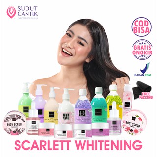 Image of Sudut Cantik - Scarlett Whitening Sale BPOM Original Paket Lengkap Serum Glowtening Acne Toner Cream Body Lotion Jolly Scrub Resmi