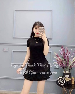 Áo thun lệch tà thân dúm