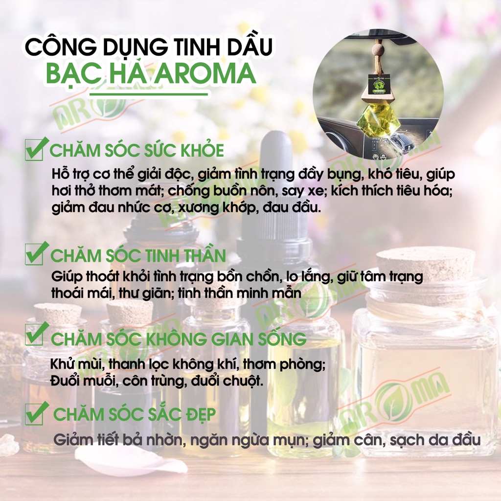 Tinh dầu Bạc hà AROMA peppermint essential oil, tinh dầu thơm phòng, đuổi muỗi, tự nhiên, nguyên chất