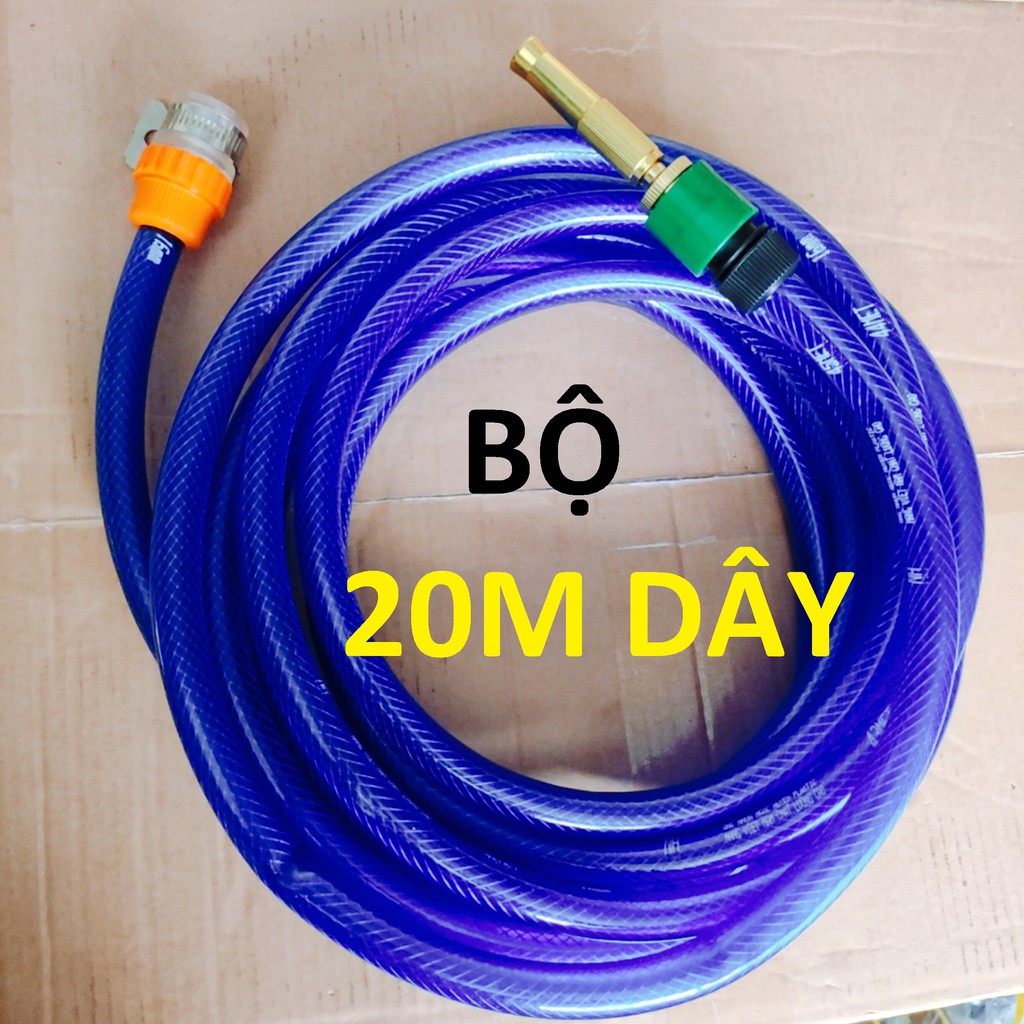Đầu vòi xịt tăng áp mini, 20m dây phun nước rửa xe, tưới cây tăng áp đa năng