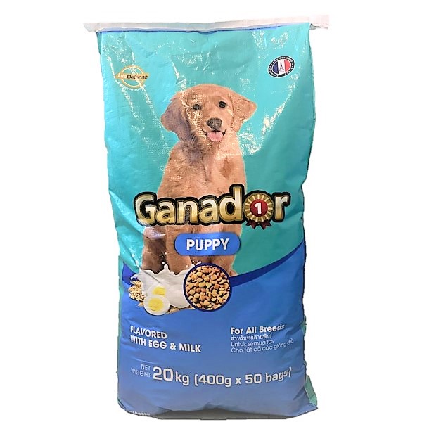 [CHÍNH HÃNG] THỨC ĂN GANADOR PUPPY VỊ TRỨNG &amp; SỮA CHO CHÓ CON - BAO 20KG