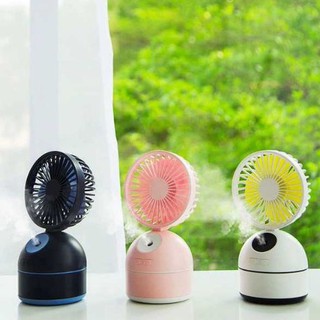 Quạt tích điện phun sương mini, Quạt mini để bàn ❤️Tích hợp Phun sương và Xông tinh dầu