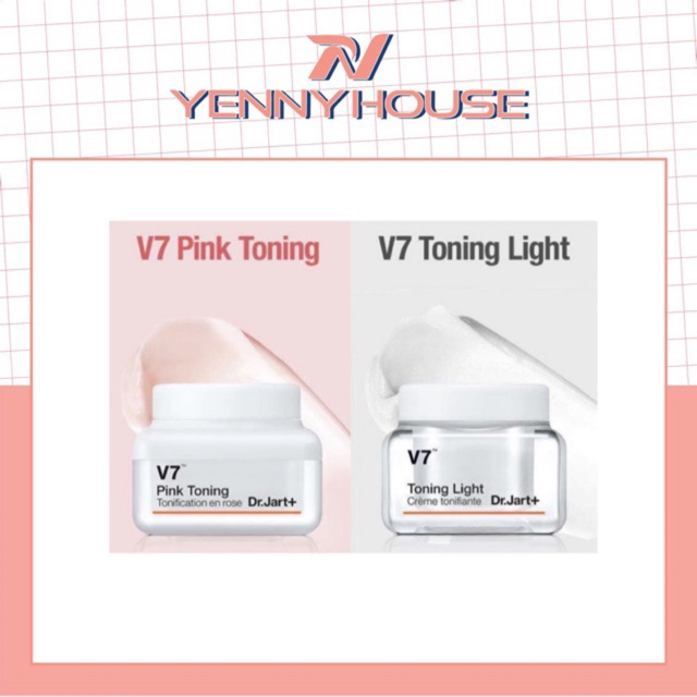 Kem Dưỡng Trắng Hồng Dịu Nhẹ Và Tái Tạo Da Dr.Jart+ V7 Pink Toning Light Up 15ml