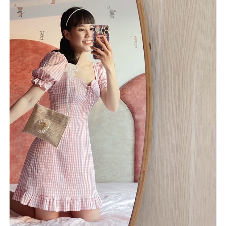 Đầm xoè tay phồng cổ vuông Tuxilover - Lucie Dress | BigBuy360 - bigbuy360.vn