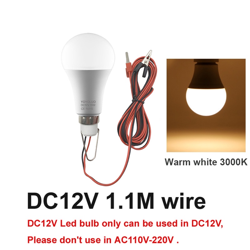 Bóng Đèn Led DC12V Kẹp Cá Sấu Tiện Dụng Cho Hoạt Động Ngoài Trời
