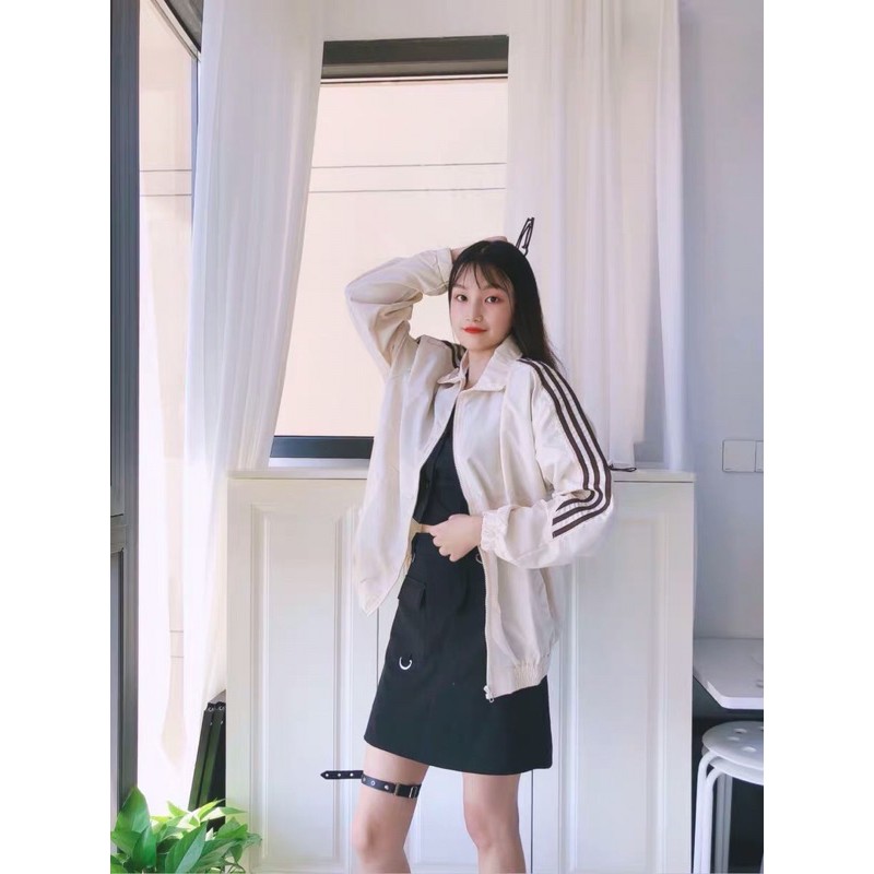 AS2_Áo khoác gió (bomber) basic 2 sọc 2 lớp ulzzang | BigBuy360 - bigbuy360.vn
