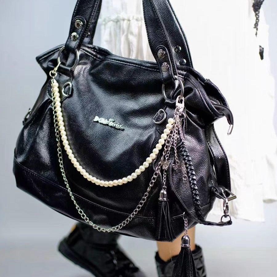 Túi Tote Đeo Một Bên Vai y2k Millennium Với Chuỗi Ngọc Trai Nhân Tạo Dành Cho Nữ