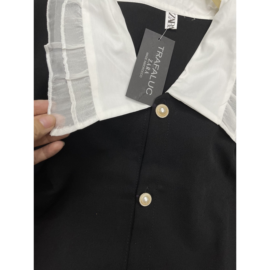 Áo sơ mi Bigsize cúc ngọc cổ bánh bèo (60-90Kg) Ms200