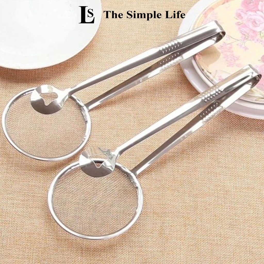 Dụng cụ gắp đồ chiên có lưới lọc dầu, kẹp vớt gắp thức ăn chiên rán có lưới lọc để ráo dầu ăn tiện lợi [CHÍNH HÃNG]