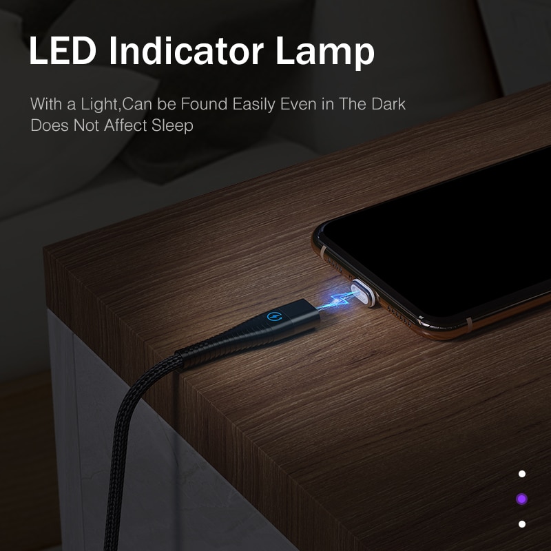 Cáp Sạc Từ Tính Rock 1m/2m Giắc Cắm Micro USB Mua Riêng Được Có Đèn LED Tương Thích Với Samsung Huawei Xiaomi Android