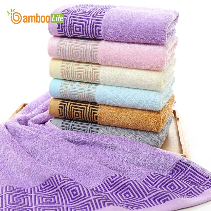 Khăn tắm sợi tre Bamboo Life BL046 lau người đội đầu mềm mại, thấm hút tốt, an toàn sử dụng kể cả với da bé sơ sinh