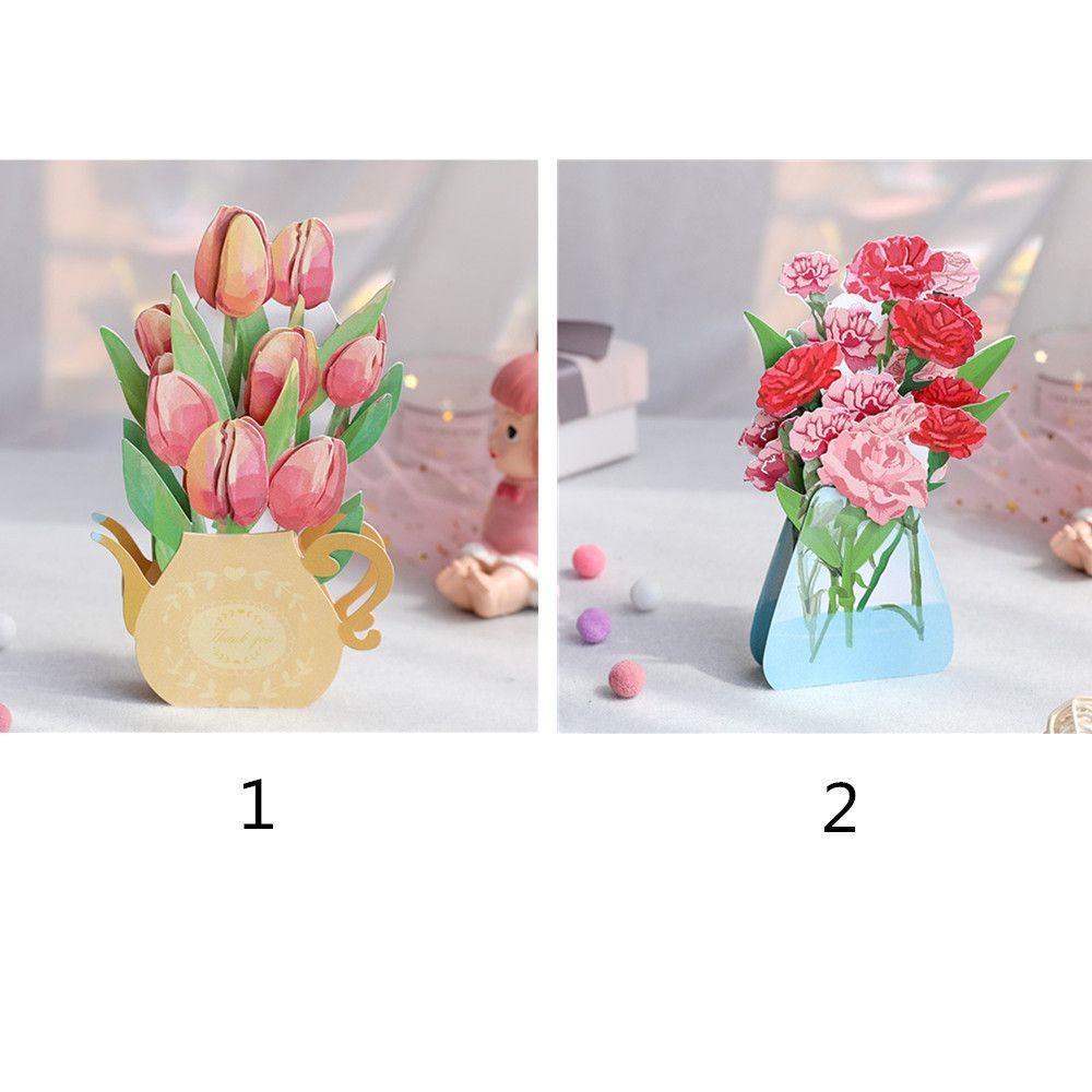 YNATURAL Thiệp Chúc Mừng Ngày Của Mẹ In Hoa Tulip 3D