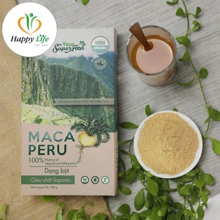 Bột maca hữu cơ, sâm Peru tăng cường sinh lực, bồi bổ cơ thể nhập khẩu từ Peru hộp 200g - Happy Life for You
