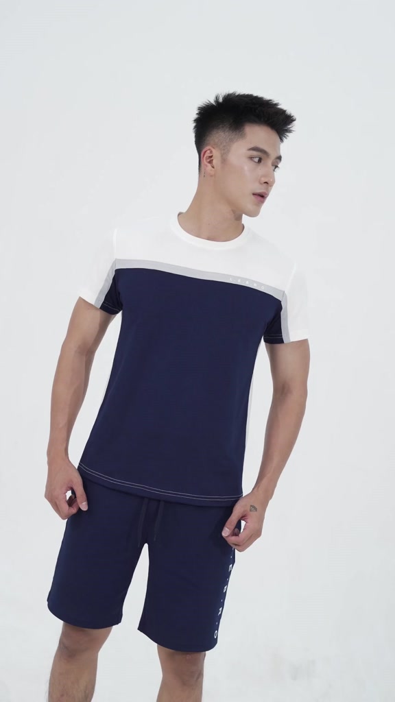 Set đồ nam, bộ đồ nam, bộ quần áo thể thao nam cổ tròn ngắn tay vải Coolmax chạy bộ đá bóng tập gym LEBRO BTT02A | BigBuy360 - bigbuy360.vn