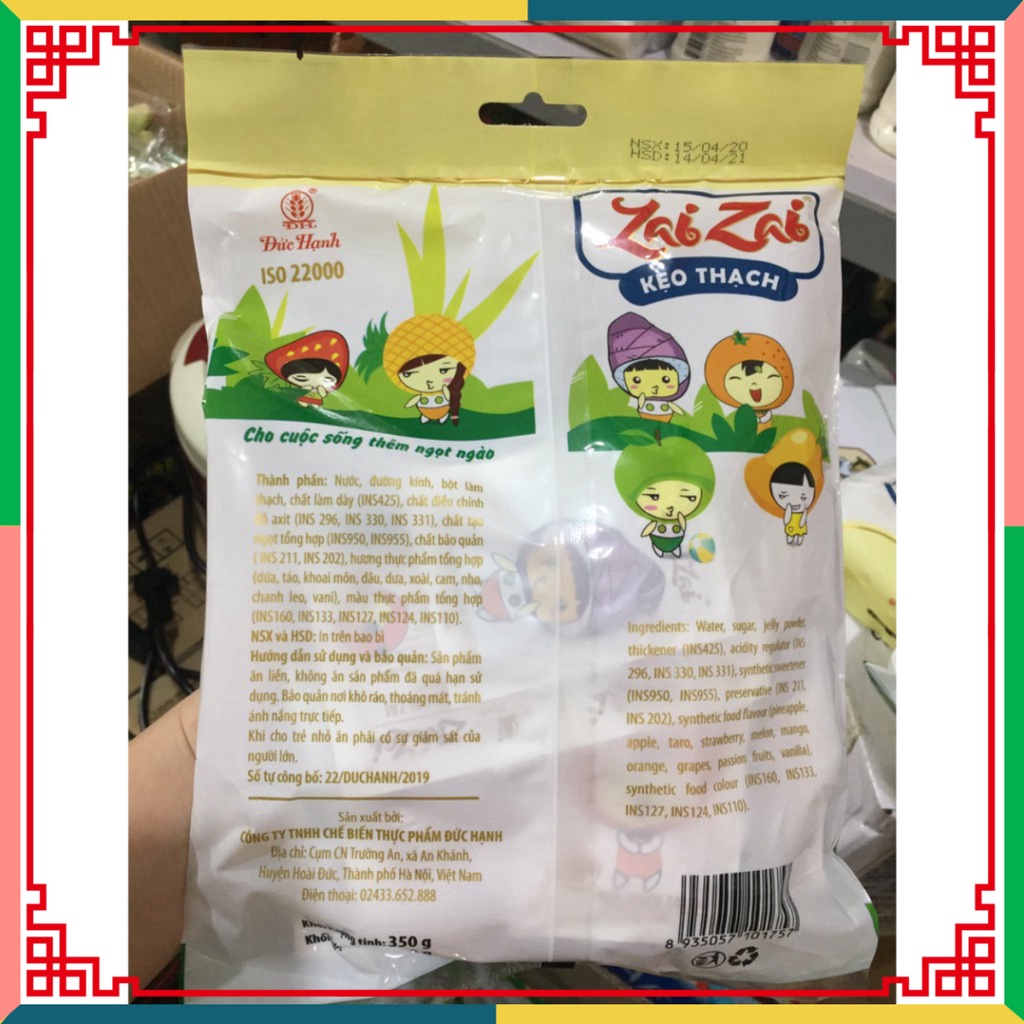Kẹo Thạch Zai Zai tiết hạnh Gói 350g
