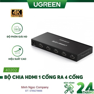 Bộ chia cổng HDMI 1 cổng ra 4 cổng 2Kx4K Hỗ trợ full HD UGREEN 40202 - Sản phẩm chính hãng