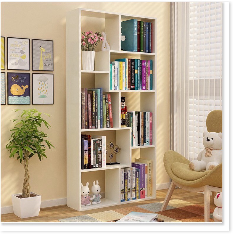 Kệ Sách Gỗ Để Sàn Nhiều Ngăn Hình Chữ U Siêu Tiện Ích - Kích thước: 74cm x 20cm x 150cm