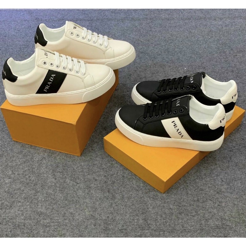 Giầy thời trang buộc dây có hoạ tiết in chữ, Giầy thể thao da mềm đế cao su phong cách giới trẻ btshop từ 38 đến 42