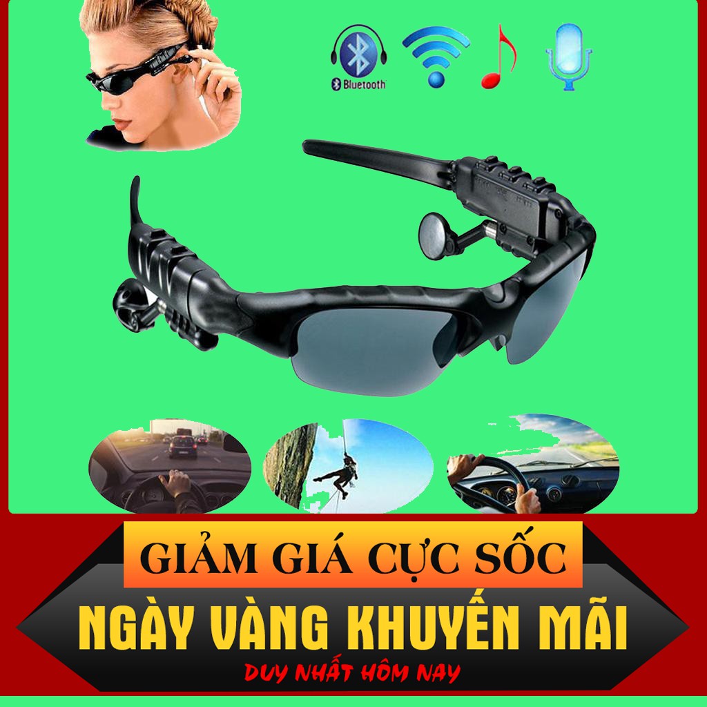 Kính bluetooth thông minh Tặng kèm tai nghe, nghe nhạc smart wear Sunglasses