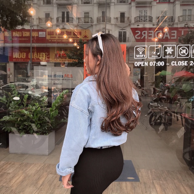 Áo khoác jean bo lai thun, hình thật 100%, có