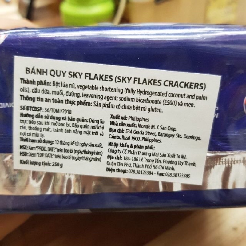 Bánh Không Đường SkyFlakes Philippines 250g (bánh ăn kiêng)