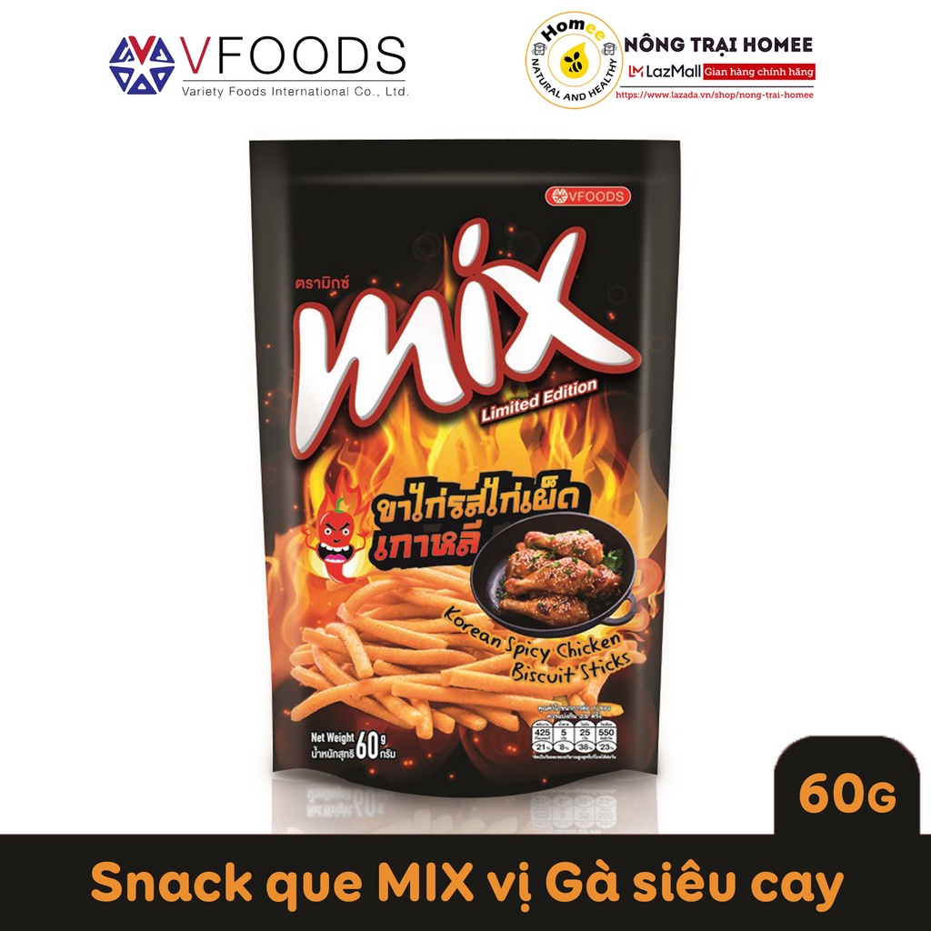 Bánh Snack que cọng nhập khẩu Thái Lan MIX 150g | Vị Gà Siêu Cay Hàn Quốc