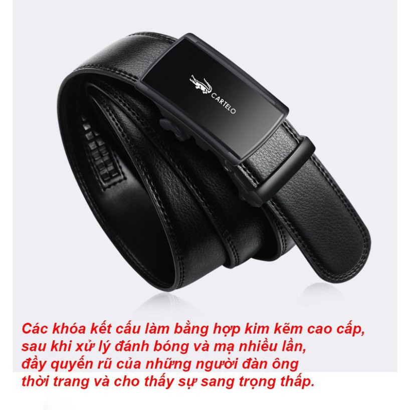 HOT-HOT-HOT Thắt Lưng Nam ⚜️FREESHIP⚜️ Thắt Lưng Nam Da Cao Cấp CARTELO 5E hàng xịn full box GM