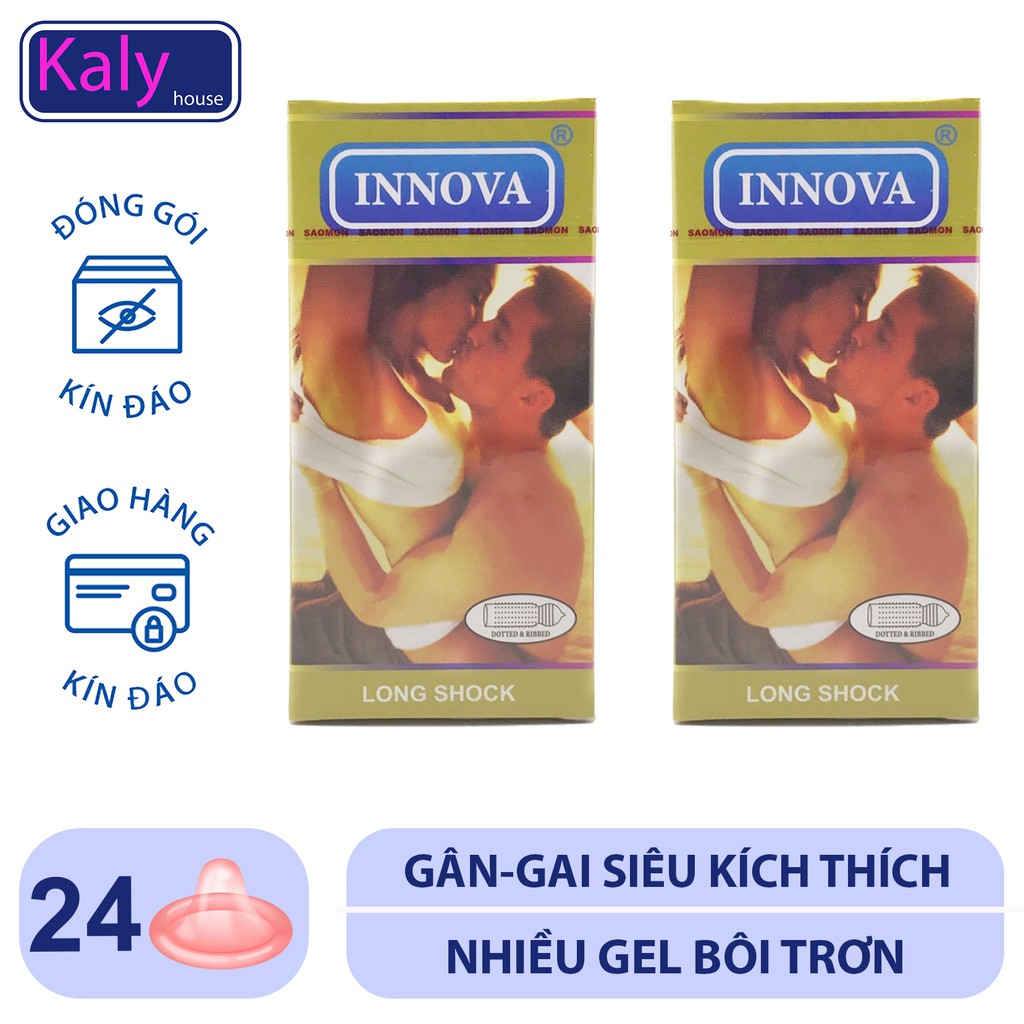 Bao Cao Su Gân và Gai Innova Vàng (Hộp 12 bao x 2 hộp) Kéo Dài Thời Gian Quan Hệ Kalyhouse