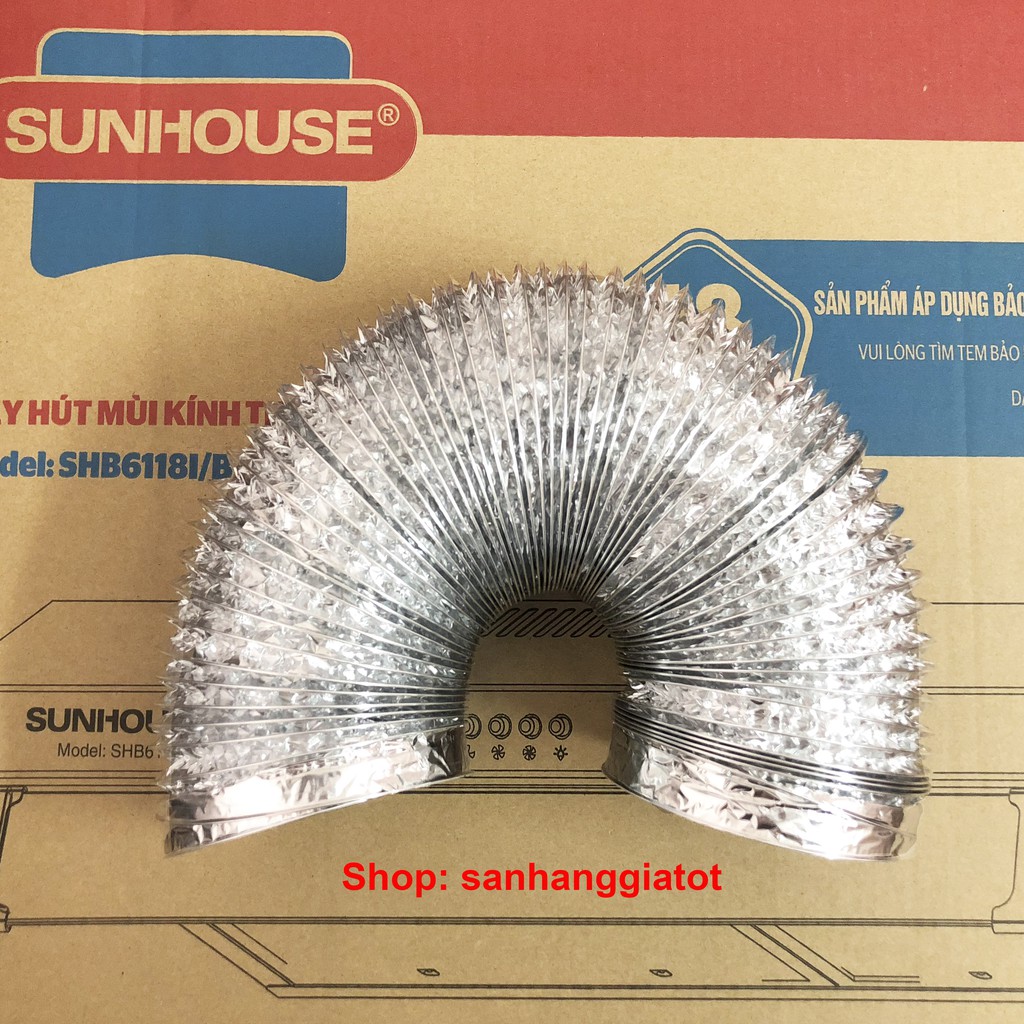 Ống sun bạc, ống thông gió co giãn máy hút mùi Sunhouse