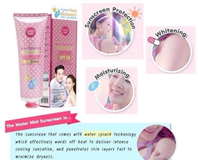 Kem Chống Nắng Trắng Da Dạng Hơi Sương Cathy Doll Whitening Sunscreen L-Glutathione Magic Cream SPF50 PA+++