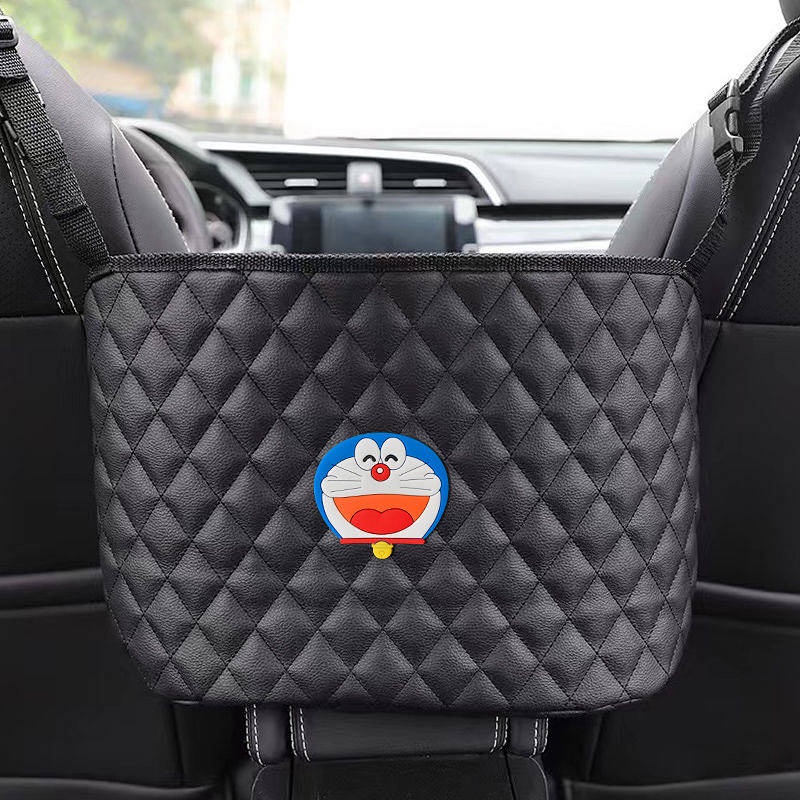 Túi đựng đồ treo trên ghế ô tô họa tiết lưới in hình cô gái tiện dụng