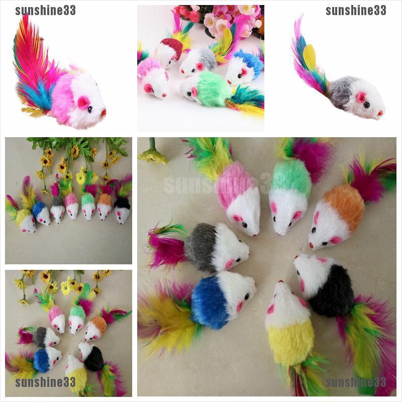 Đồ chơi chuột giả nhiều màu dễ thương cho mèo
