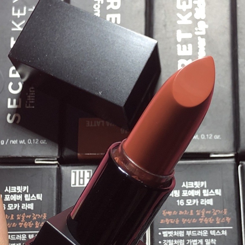 Son Lì Secret Key Fitting Forever Lipstick Hàn Quốc - Màu 16 Mocha Latte (Cam đất)