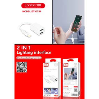 CÁP CHUYỂN LIGHTNING 2IN1 EARLDOM OT54