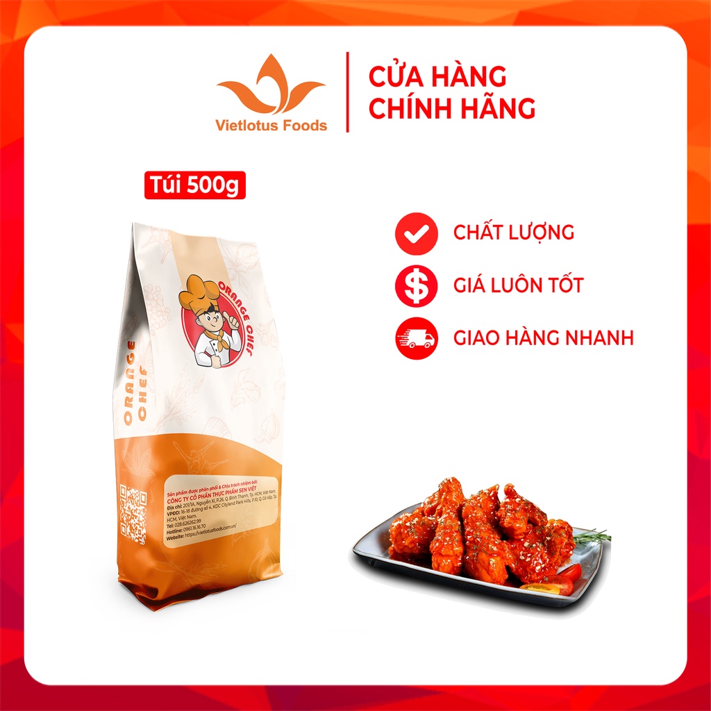 Bột Gia Vị - Vị Gà Cay Hot &amp; Spicy Chicken Seasoning [Orange Chef] Túi 500g