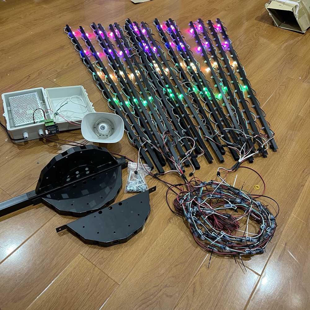 Bộ đèn LED PHÁO HOA ĐIỆN TỬ 100 hiệu ứng 24 tia, 10 mét led phóng, kèm loa, BH 1 năm - BẢN CAO CẤP NHẤT 2021