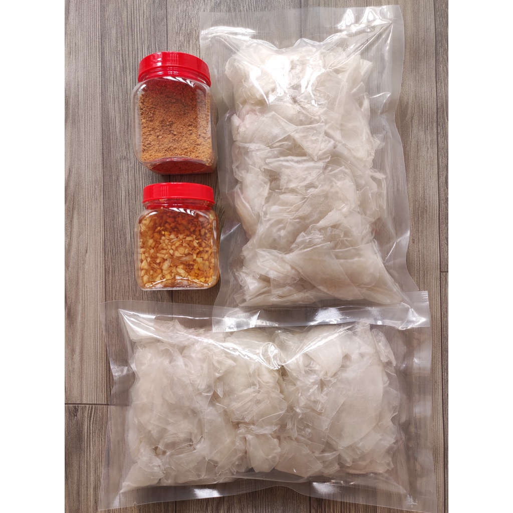 [1kg PSMN dầu tỏi] | Combo 1kg bánh tráng phơi sương + 1 hủ muối nhuyễn + 1 hủ dầu tỏi] | Chợ Cô Thu