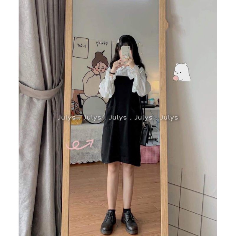 Váy bánh bèo- phối sơ mi trắng 💖 VIDEO + ẢNH THẬT 💖 Bộ váy liền sơ mi phong cách công chúa Maze House | BigBuy360 - bigbuy360.vn