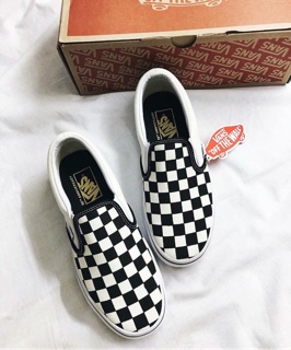 Vans checkerboard giày lười