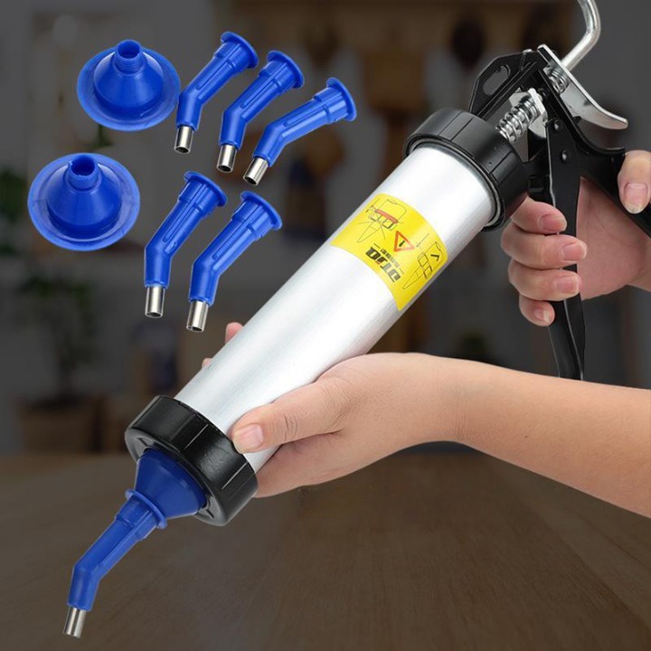 Bộ 8 đầu vòi đi keo inox ❤️𝐅𝐑𝐄𝐄 𝐒𝐇𝐈𝐏❤️ Đầu vòi bơm keo silicon, tặng 1 lọ mỡ bò và 2 đế ren