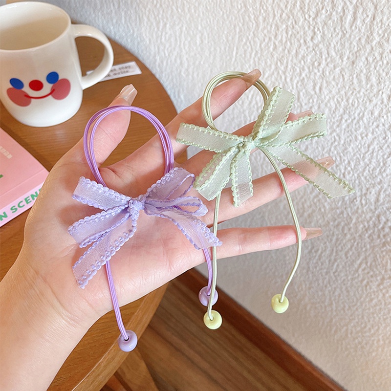 Dây Cột Tóc Co Giãn Đính Nơ Màu Kẹo Ngọt Dễ Thương Cho Bé Gái timetunnel